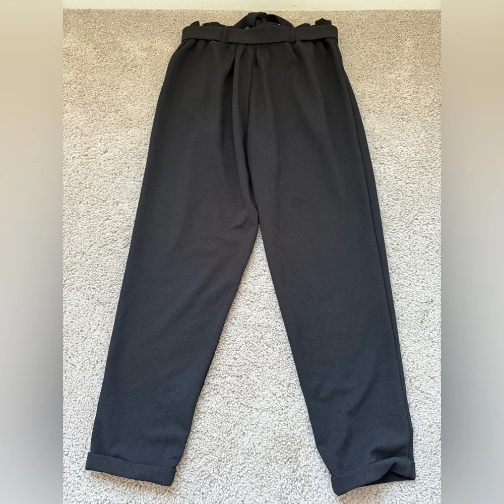 NWT Popular 21 Paperbag Pants With Tie Black Large - Picture 7 of 9